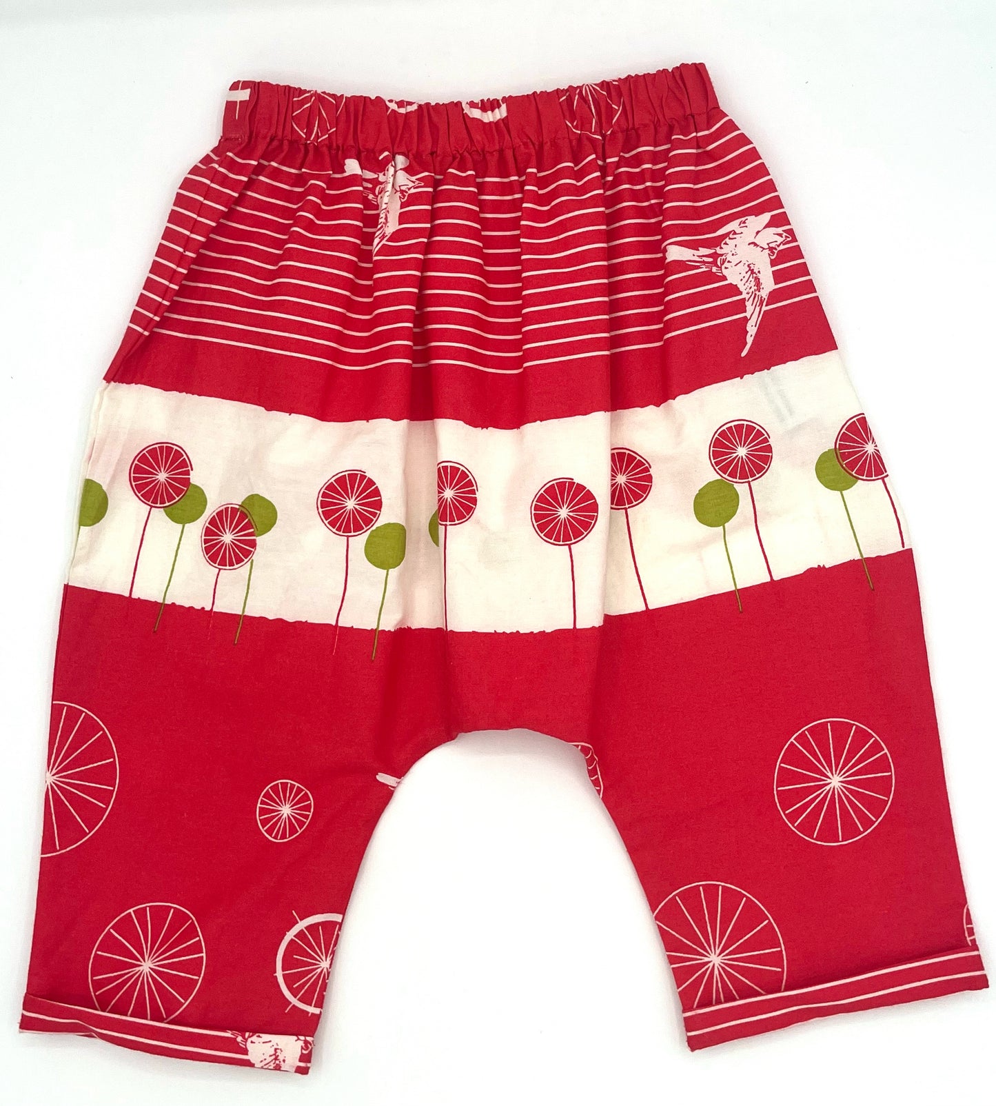 1 T Happy Pants - Hot Pink w/White Stripe