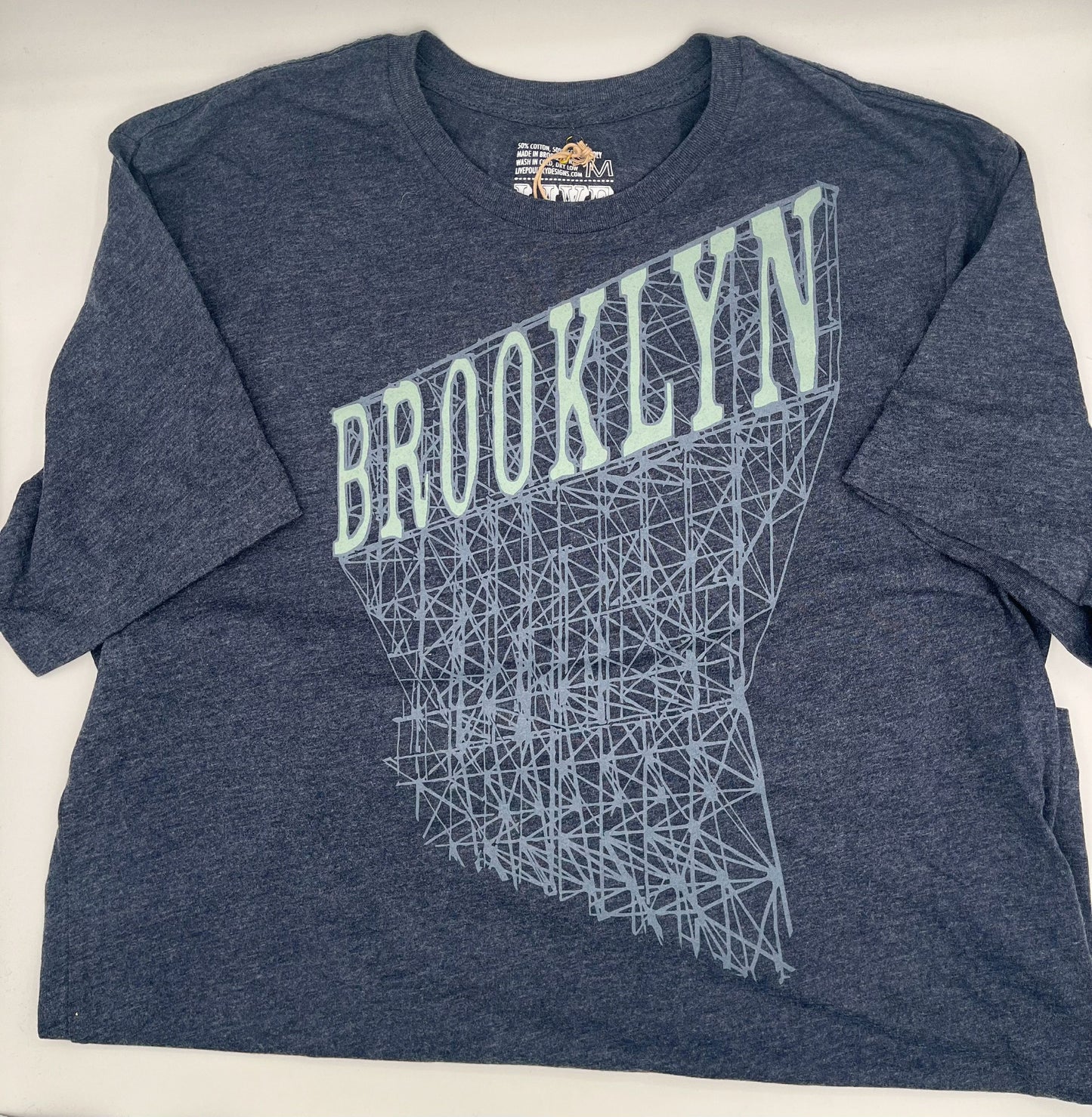 Adult S Heather Blue Brooklyn Scaffold T-shirt