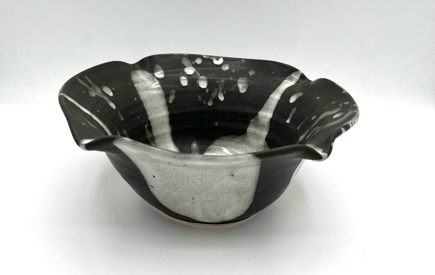 Gray & White Large Stoneware Bowl