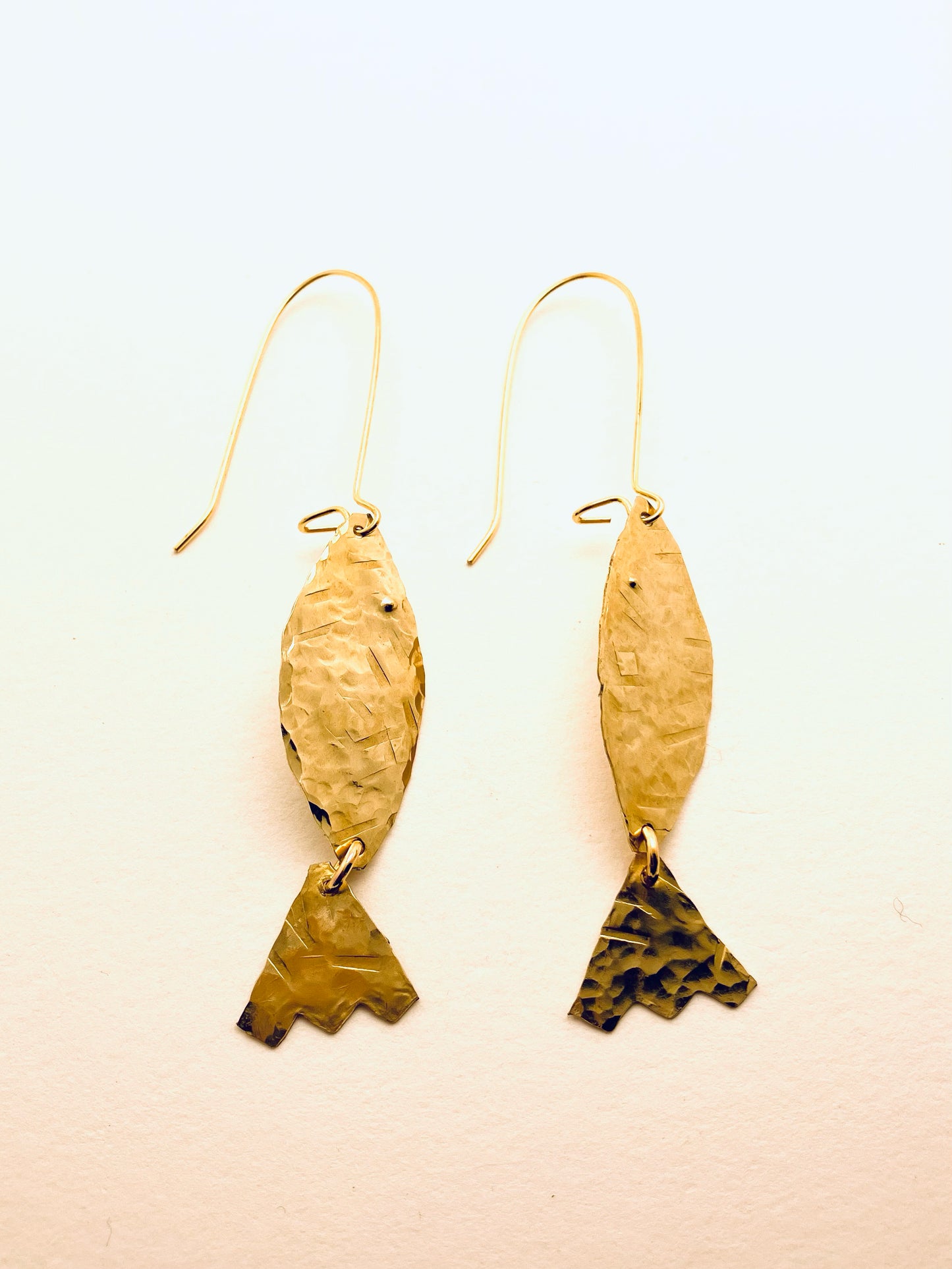 Hand Hammered Fish Earrings