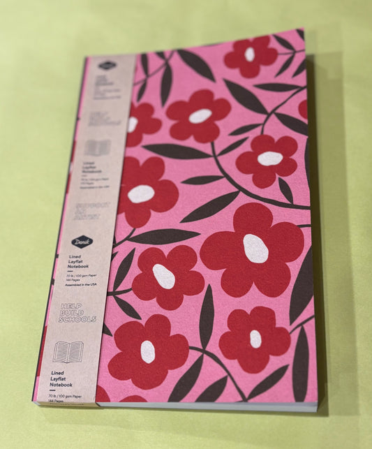 Red Flowers Layflat Notebook