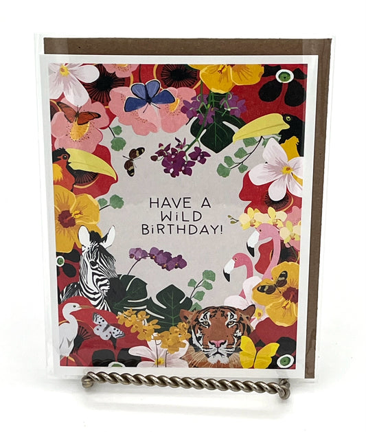 Wild Jungle Floral Birthday Card