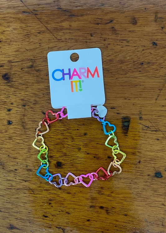 Charm It! Rainbow Heart Bracelet