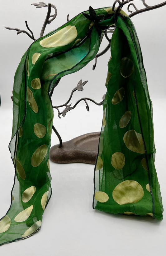 Silk Collage Spring Green Scarves