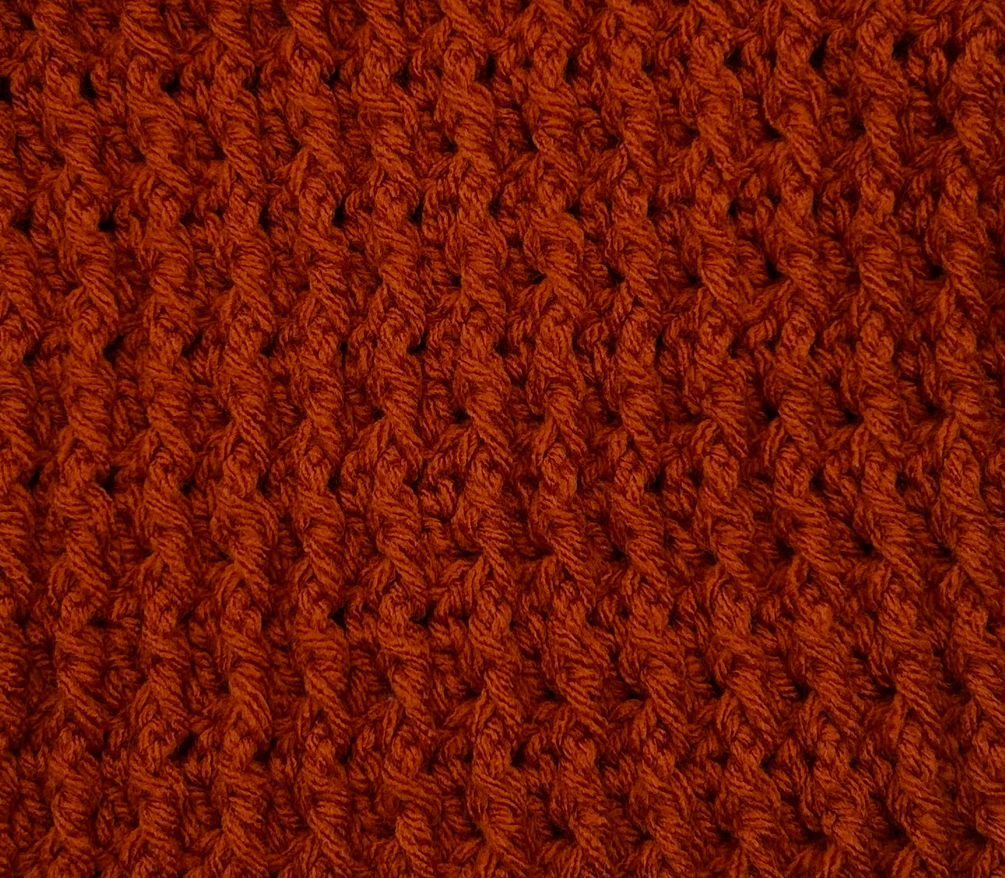 9-12 M Rust Acrylic Crochet Cardigan with Hood