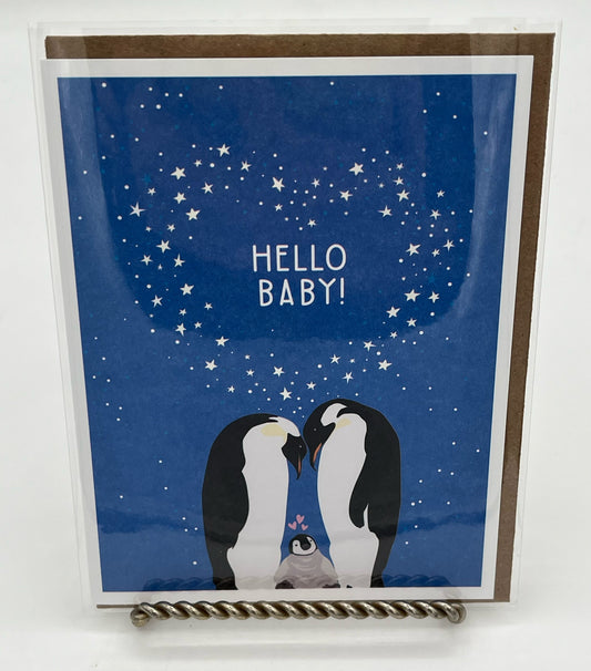 Penguin Hello Baby Card