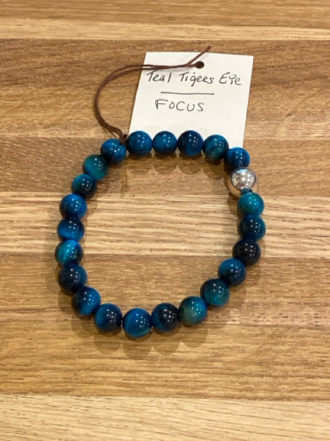 Teal Tigers Eye Bracelet