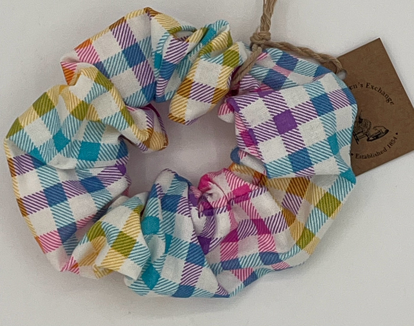 Multi-colored Gingham Scrunchie