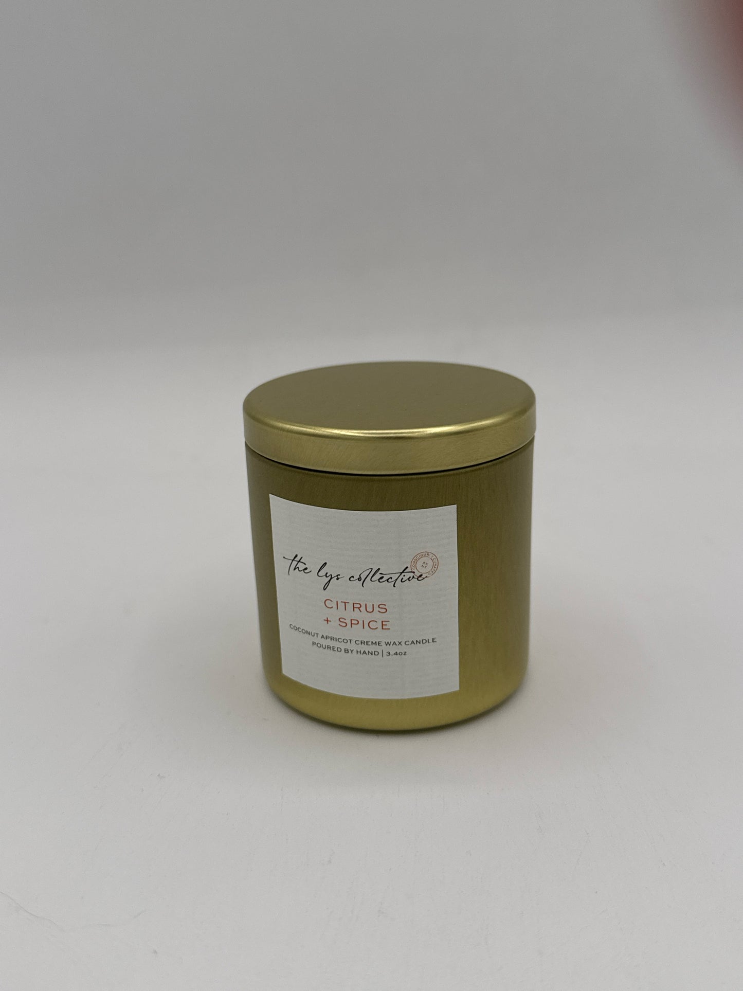 3.4 oz Travel Tin Candle in Citrus and Spice Scent