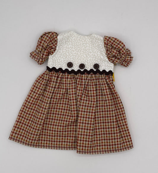 Brown Checked Dress for18" Doll