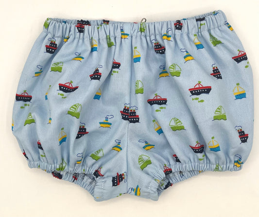 Size 12 M Boys Diaper Cover Lined - Summer Pique w/Boats