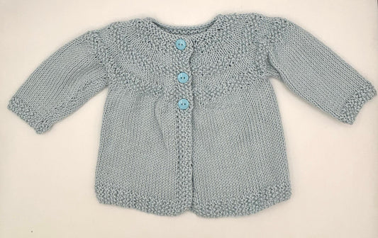 3-6 M Light Blue Acrylic/Modal Knit Cardigan