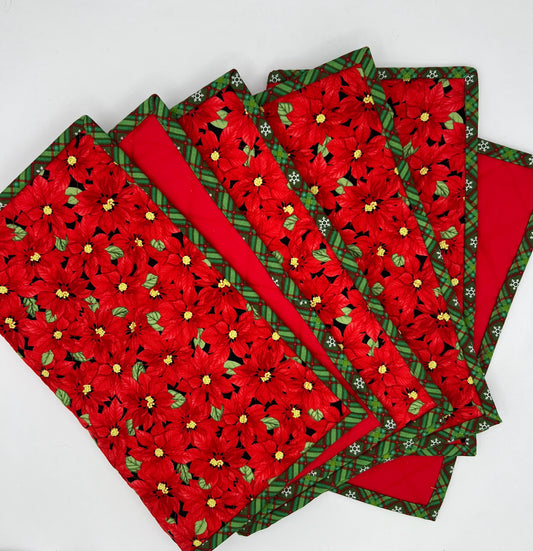 Quilted Poinsetta Placemats