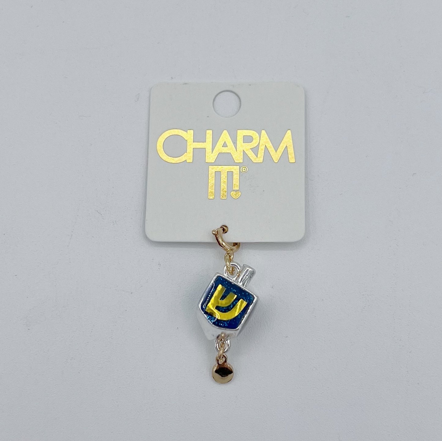 Gold Glitter Dreidel Charm