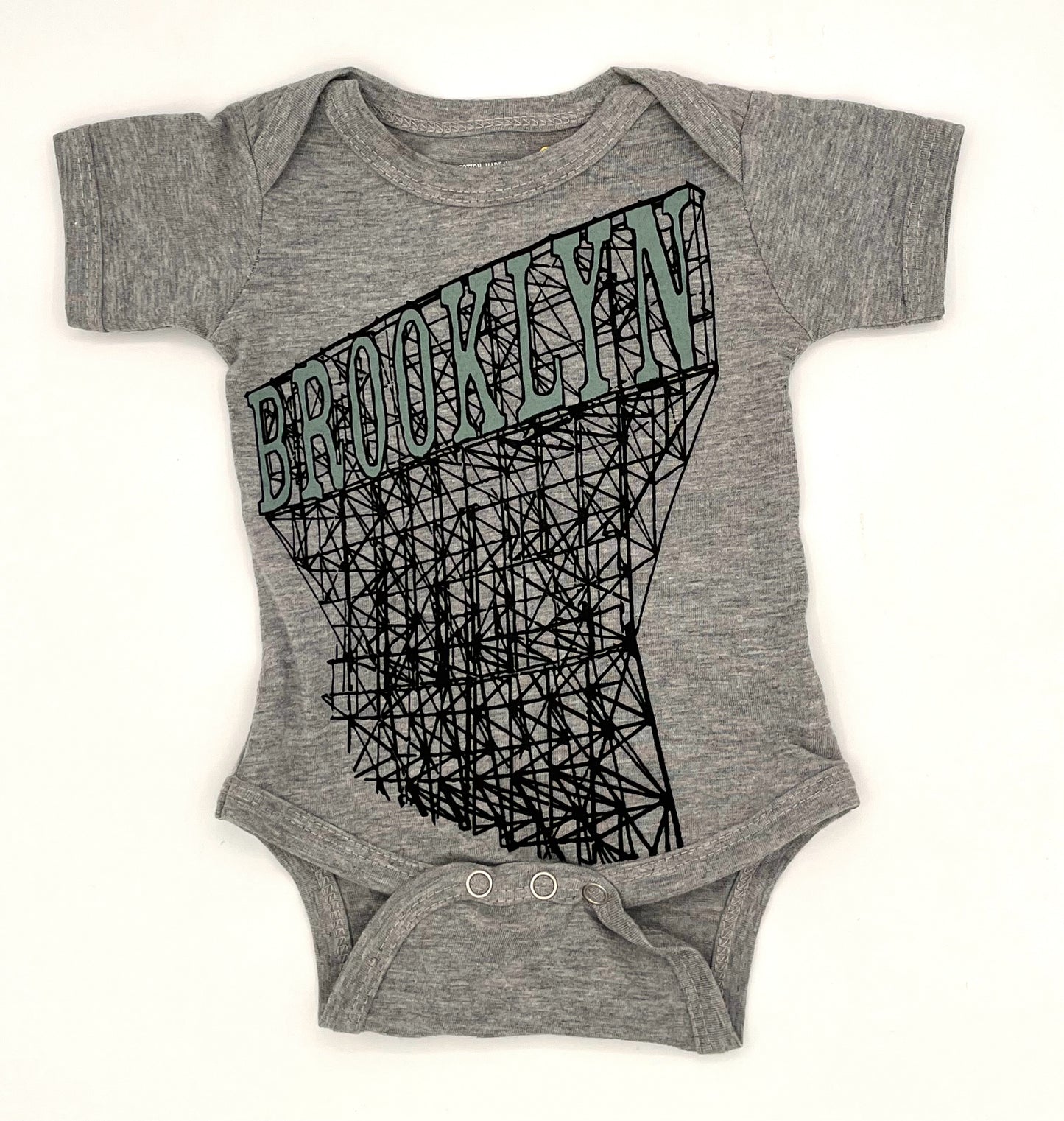 Brooklyn Scaffold Baby Onesie Gray 0-3 months