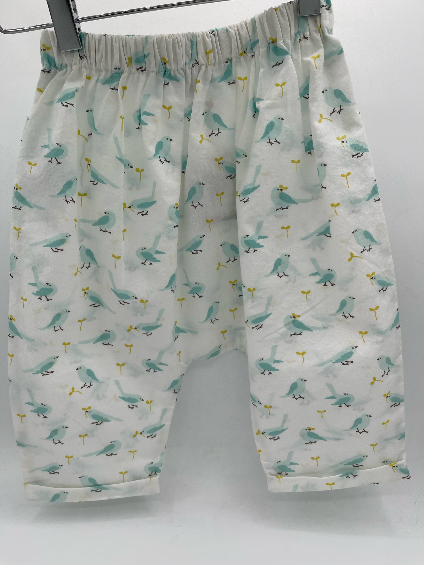 1 T Pants - White w/Blue Birds