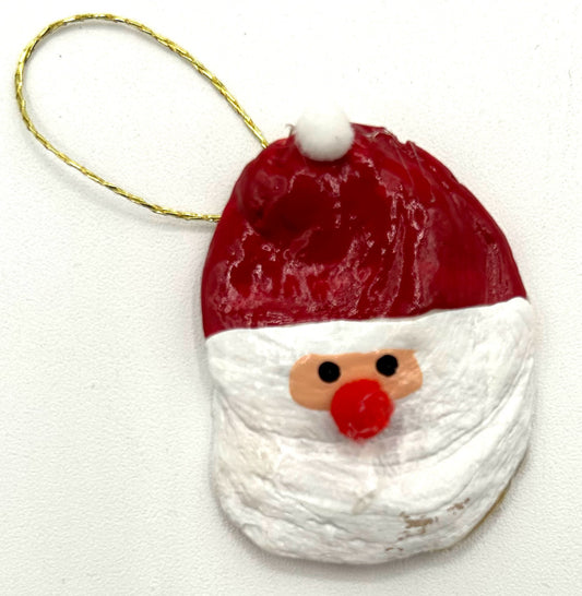 Hand-painted Small Oyster Shell Santa