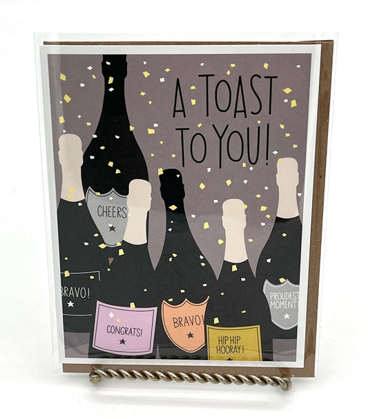 Champagne Bottles Congratulations Card