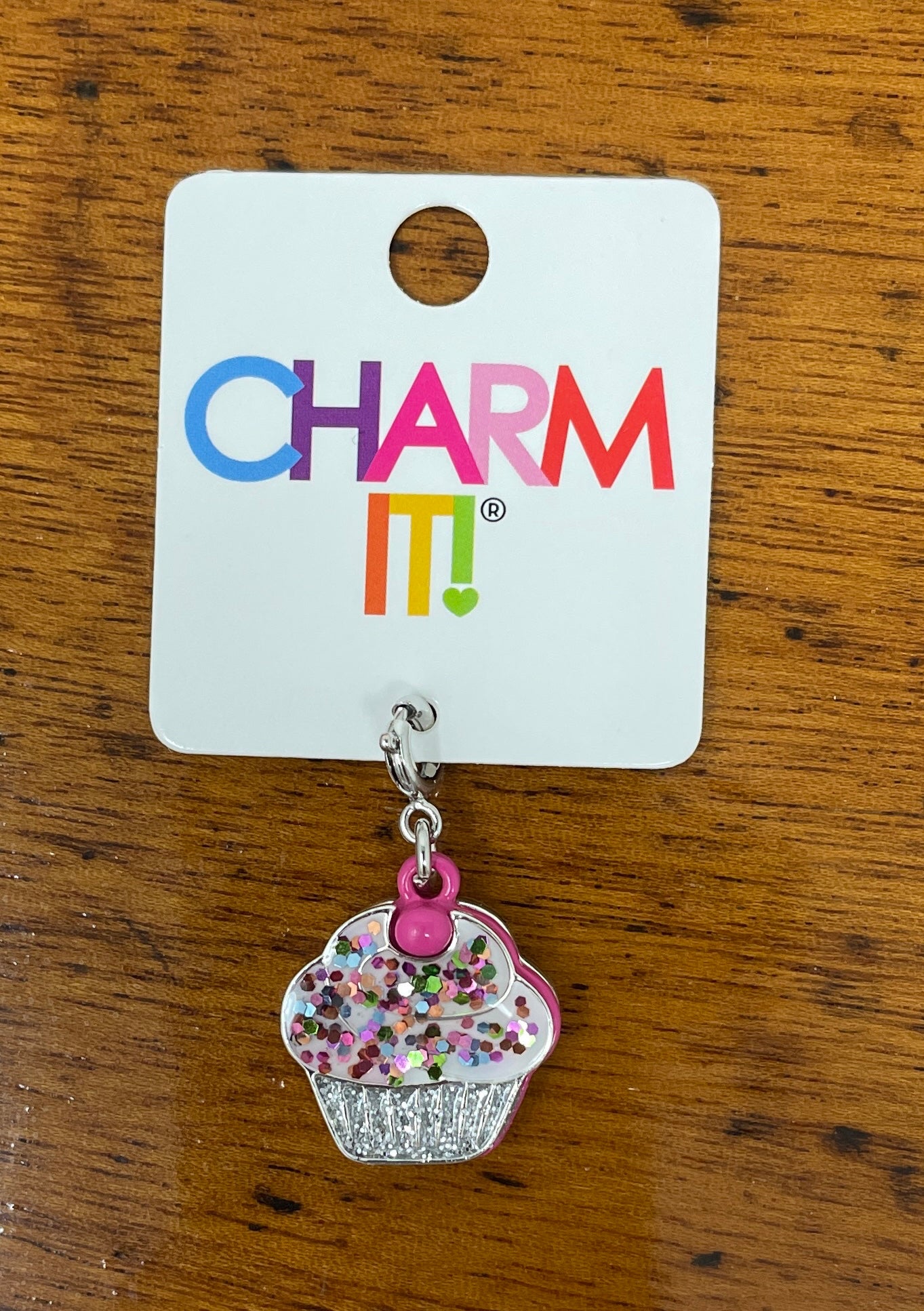 Glitter Cupcake Charm