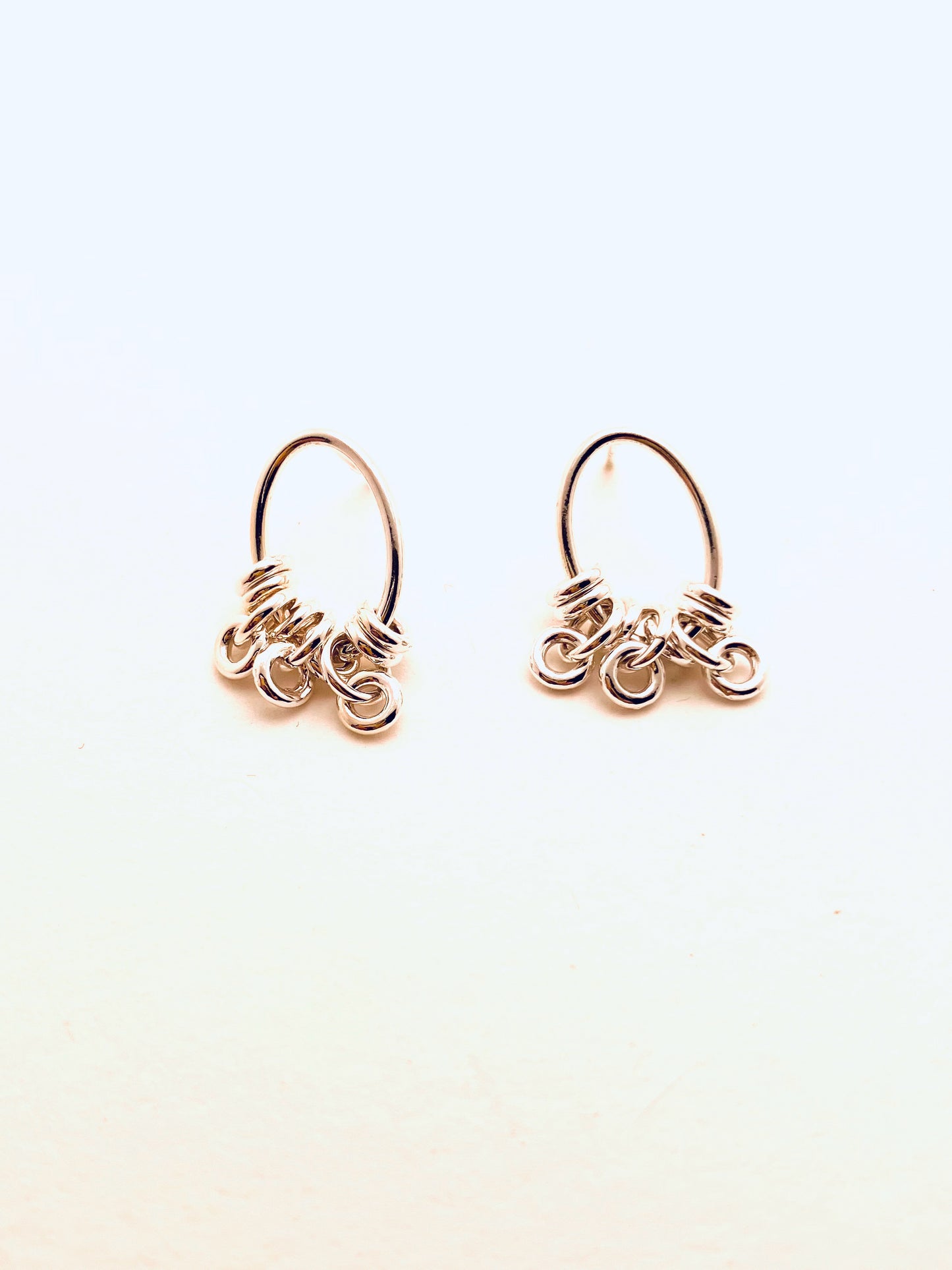 Oval Ringlet Studs, Small, Sterling Silver