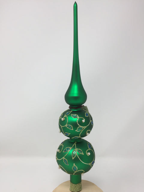 Green Finial with Pearls