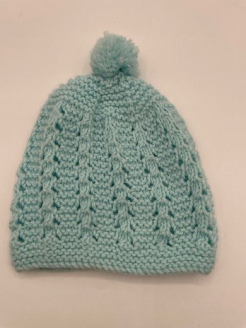 6-12 M Acrylic Light Blue Knit Hat with Pom Pom