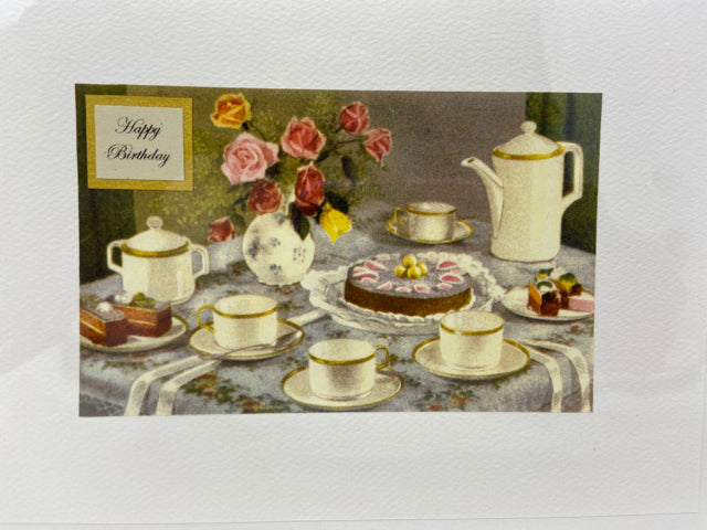 Tea Table Birthday Card