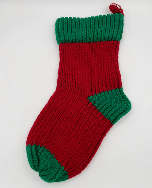 Red and Green Hand Knit Stockings