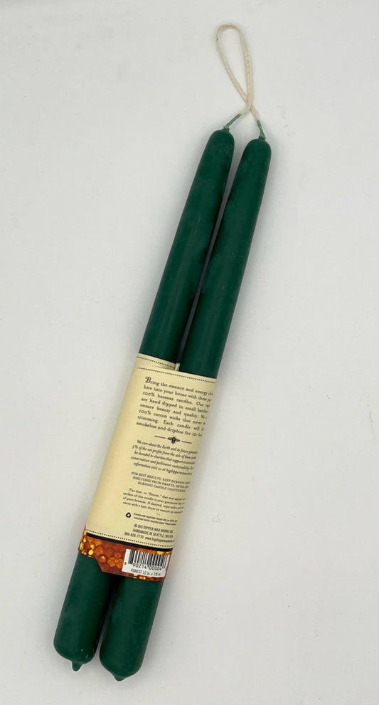 Forest Green Beeswax Taper