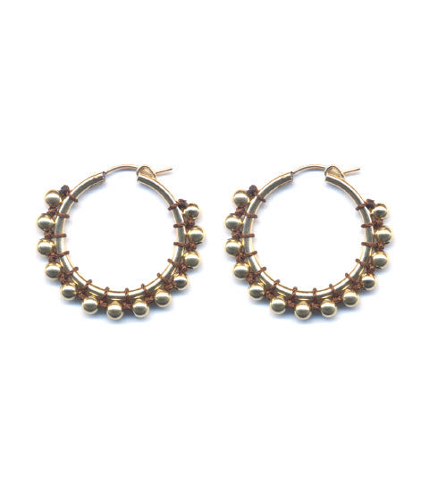 Small Gold Ball Hoop Earrings