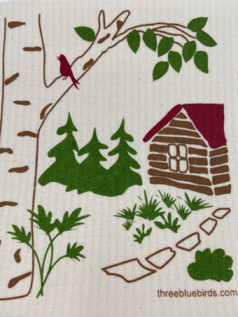 Summer Cabin Swedish Dishcloth