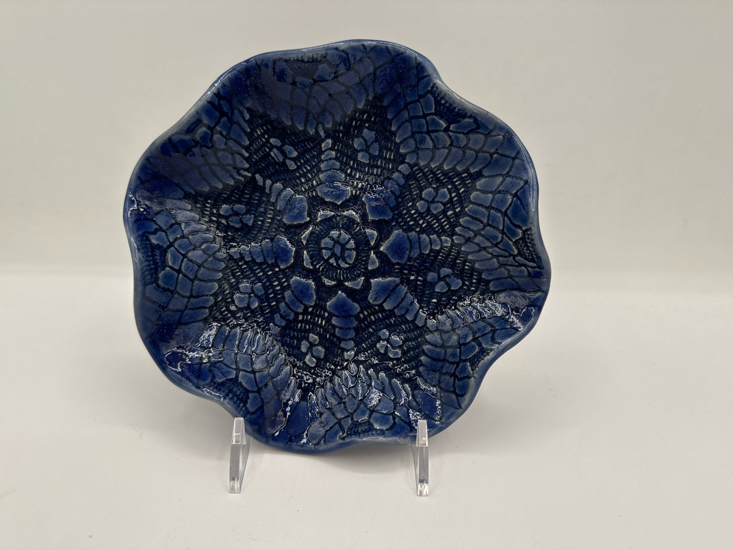 Small Wavy Dish in Cobalt