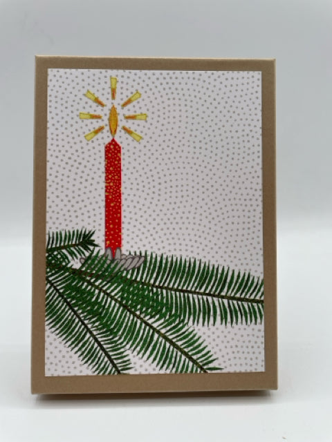 10 Christmas Candle Boxed Cards And Envelopes