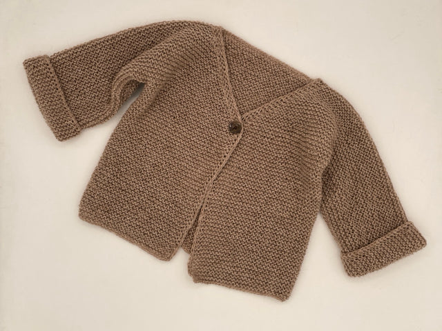 12 M Mushroom Cotton and Alpaca Blend Knit Sweater