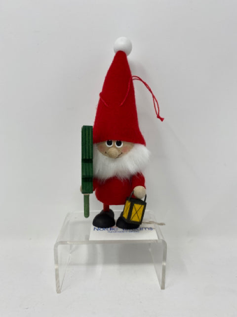 Elf Ornament with Tree and Lantern