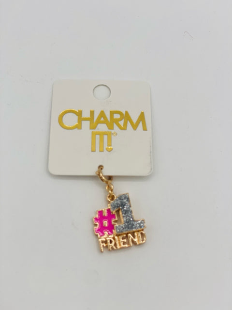 Gold Glitter #1 Friend Charm