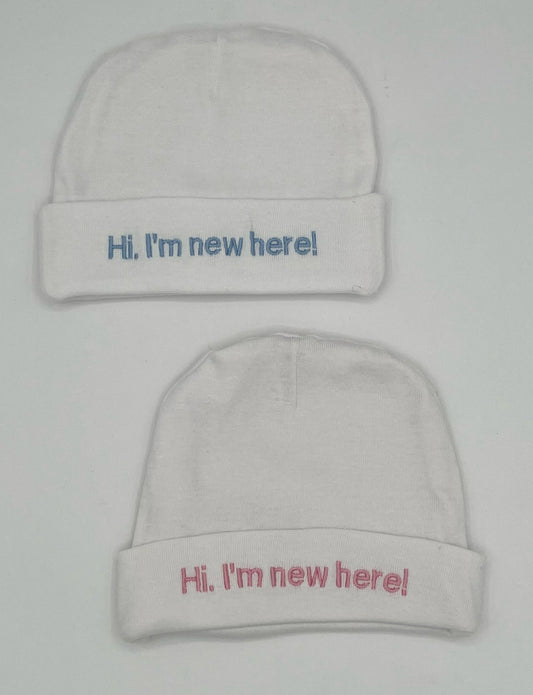 Baby Cap "Hi I'm New Here"