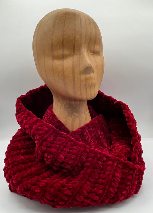 Velvet/Chenille Infinity Knit Scarf