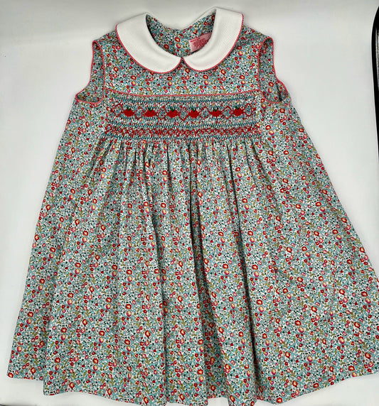 18-24 M Dress - Sleeveless Smocked Apple Liberty of London Fabric
