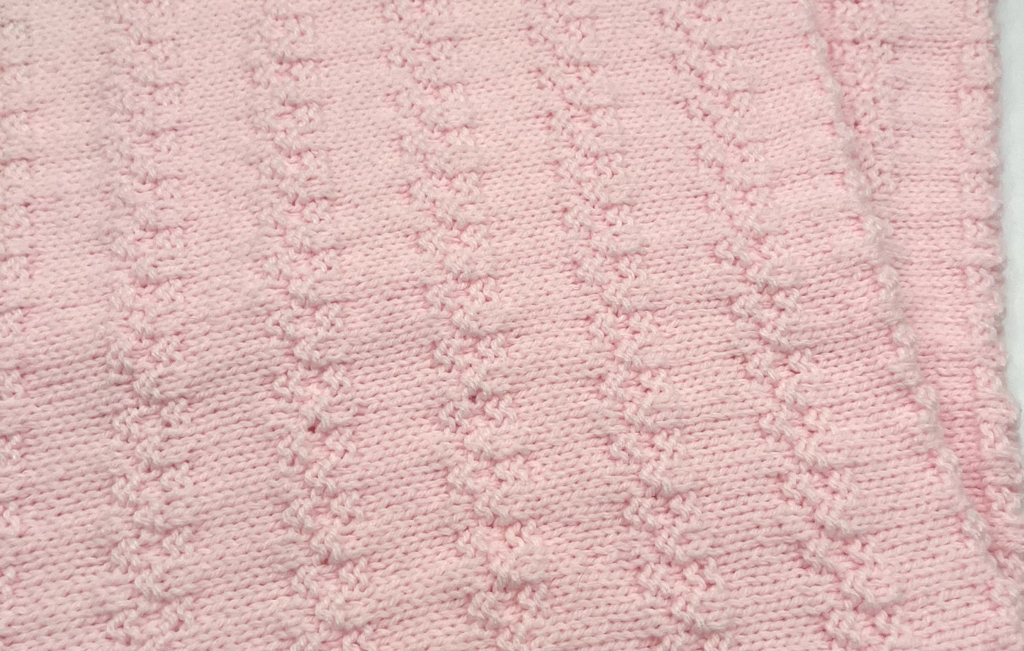 Pink Striped Acrylic Knit Blanket