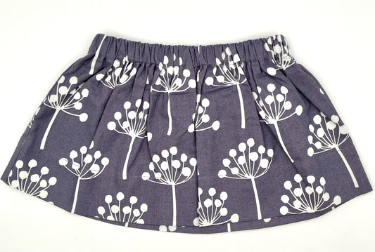 2 Y Skirt - Purple w/White Flowers Vintage Print