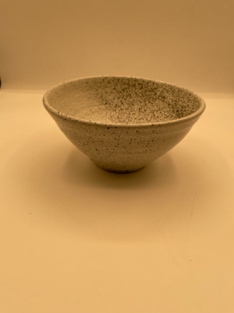 Stoneware Bowl, White With Black Speckles