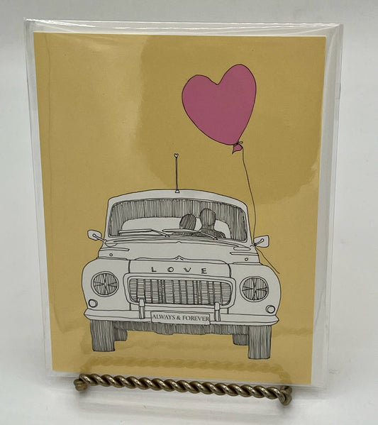 Love Car With Balloon Card