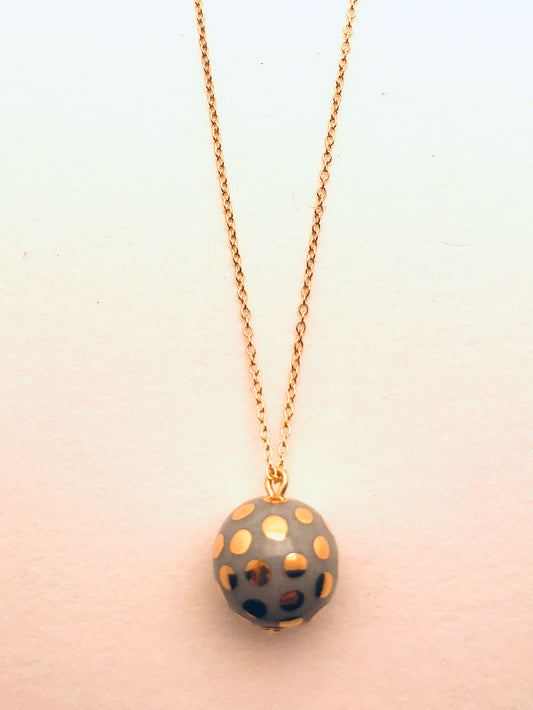 Ladybug Necklace, Gray