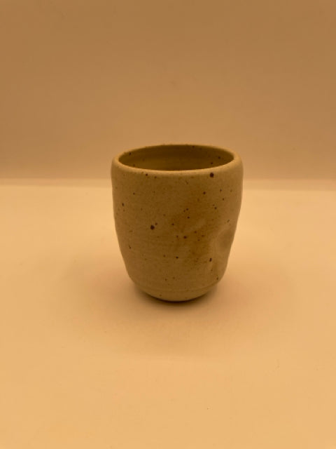 Off-White Dimpled Stoneware Drinking Cup