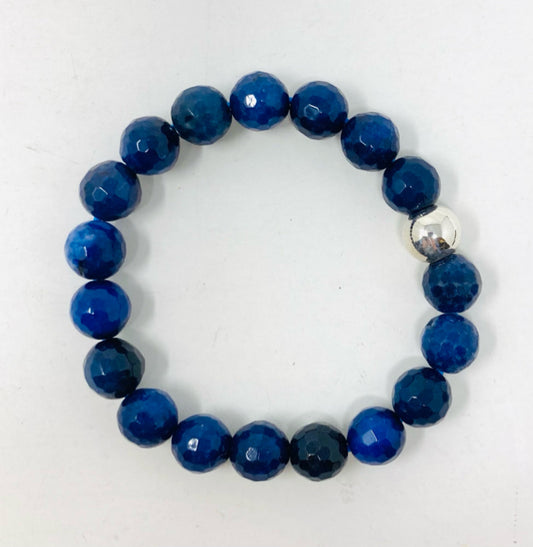 Faceted Blue Jade Bracelet