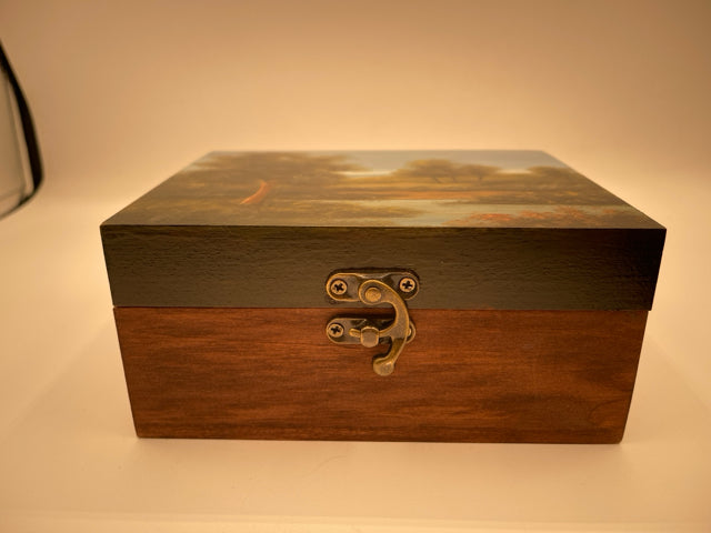 Hand-painted Wooden Box With Clasp