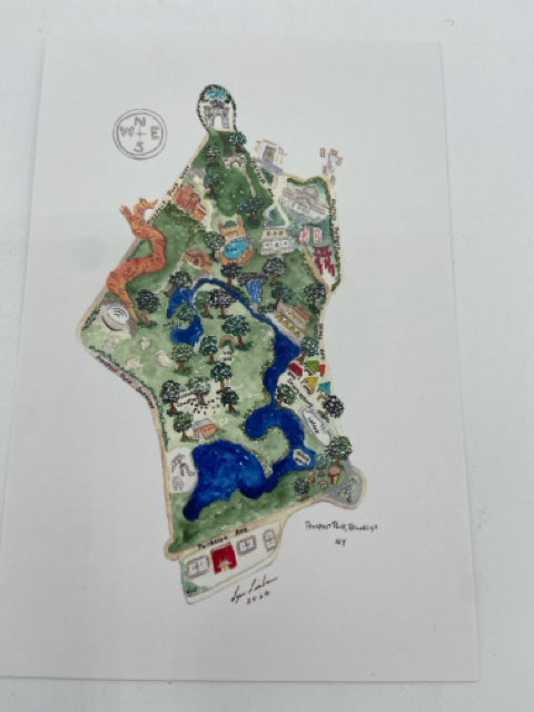 Prospect Park Map Postcard