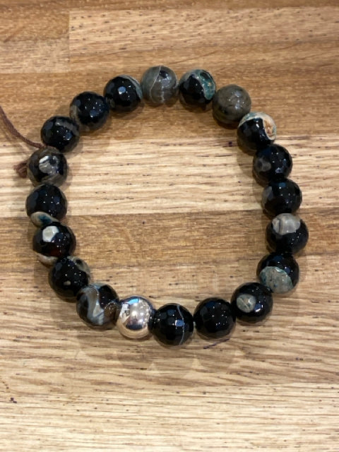 Black Fire Agate Bracelet