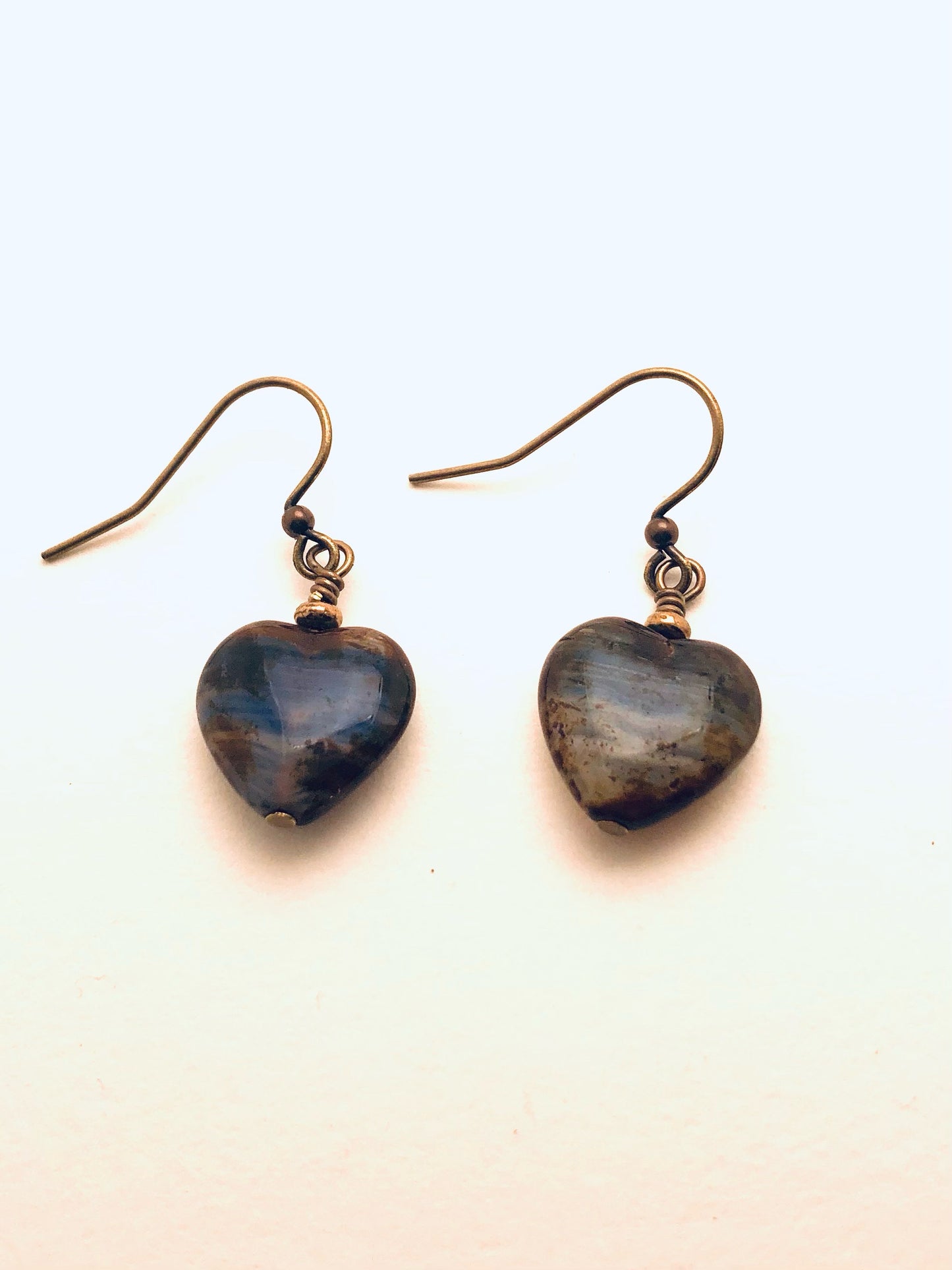 Czech Glass Eearrings, Hearts